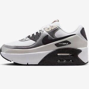 New, Sold out, Nike Air Max 90 LV8 Women's Sneakers - White, Gray, and Black